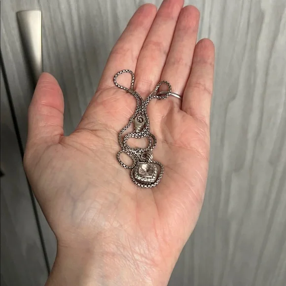 Authentic David Yurman Albion pendant necklace morganite and diamonds - Picture 7 of 9